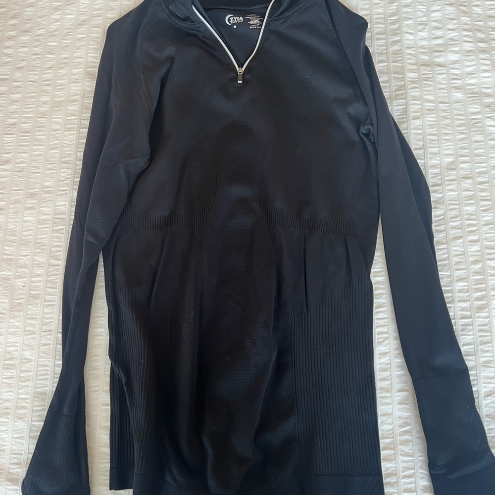 ZYIA Black Half-Zip Athletic Top